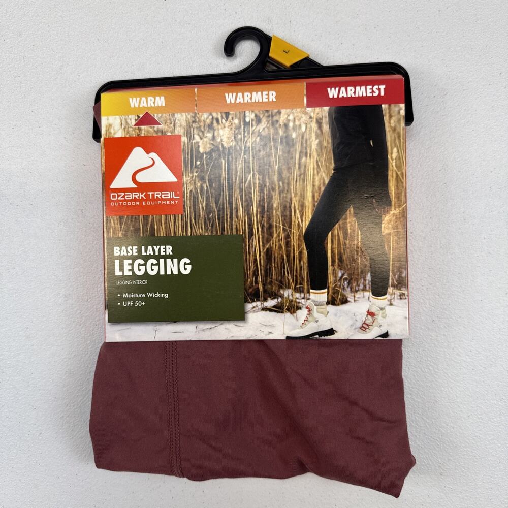 Ozark Trail Womens Base Layer Leggings L Wild Ginger Pink Thermal Pants Warm